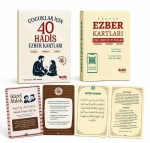 Ezber Kartları Seti;1 - Çocuklar İçin 40 Hadis - 2 - Kısa Sureler ve Dualar