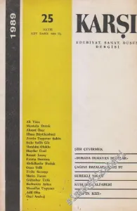Karşı - Edebiyat Sanat Düşün Dergisi  - Sayı: 25      Mayıs