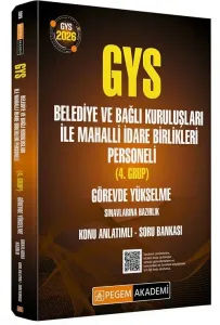 Pegem Yayınları 2026 GYS Belediye ve Bağlı Kuruluşları ile Mahalli İdare Birlikleri 4. Grup Konu Anlatımlı Soru Bankası