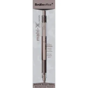 SCRIKSS OFFICE VERSATİL KALEM MATRI-X 0.5 ŞEFFAF AMBALAJ METALİK GRİ