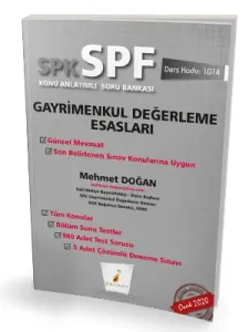 Pelikan Yayınları SPK - SPF Gayrimenkul Değerleme Esasları Konu Anlatımlı Soru Bankası 1014