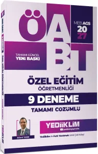 Yediiklim Yayınları 2027 MEB AGS ÖABT Özel Eğitim Öğretmenliği Tamamı Çözümlü 9 Deneme