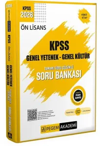 Pegem Yayınları 2026 KPSS Genel Yetenek Genel Kültür Ön Lisans Soru Bankası Tamamı Video Çözümlü