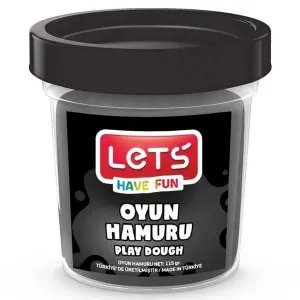 LETS Tek Renk Oyun Hamuru Siyah 115 gr. (Şeffaf Bardak)