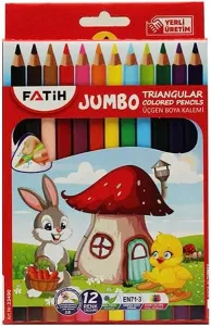 Fatih Jumbo Triangular Üçgen  Kuruboya 12 Renk Tam Boy