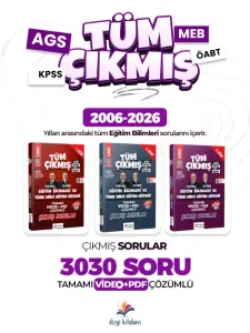 Dizgi Kitap Yayınları 2027 AGS Eğitim Bilimleri Çıkmış Sorular ve Türk Milli Eğitim Sistemi Çıkmış Sorular Video ve PDF Çözümlü
