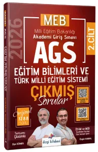 Dizgi Kitap Yayınları 2026 MEB-AGS Eğitim Bilimleri ve Türk Milli Eğitim Sistemi Çıkmış Sorular Çözümlü