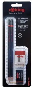 Rotring 2'li 2B Sınav Kalemi+ Silgi+ Kalemtraş kalem traş Sınav Seti
