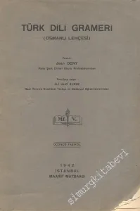 Türk Dili Grameri - Osmanlı Lehçesi Üçüncü Fasikül -