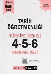 Pegem Yayınları 2026 MEB AGS ÖABT Tarih Öğretmenliği Tamamı Çözümlü Türkiye Geneli 4-5-6 (3'lü Deneme Seti)