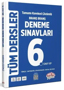 Editör Yayınları 6. Sınıf Tüm Dersler Branş Branş Tamamı Çözümlü Deneme Sınavları