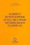 Kambiyo Senetlerinde Senet Metninde Değişiklikler (Tahrifat)