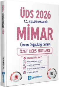 GYSAkademi 2026 T.C. İçişleri Bakanlığı ÜDS Mimar Özet Ders Notları