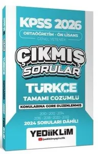 Yediiklim Yayınları 2026 KPSS Ortaöğretim Önlisans Türkçe Konularına Göre Çıkmış Sorular