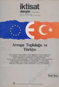 İktisat Dergisi: Aylık Dergi - Dosya: Avrupa Topluluğu ve Türkiye - Özel Sayı - Sayı: 271 -  272      Haziran - Temmuz