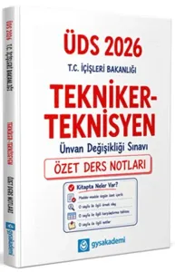 GYS Akademi 2026 T.C. İçişleri Bakanlığı Tekniker - Teknisyen ÜDS Özet Ders Notları