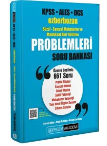 Pegem Yayınları KPSS ALES DGS Ezberbozan Sözel-Sayısal Muhakeme ve Mantıksal Akıl Yürütme Problemleri Soru Bankası