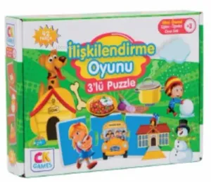 İlişkilendirme Oyunu Okul Öncesi Oyun Seti +3 Yaş;Eğitici Öğretici 42 Parça Puzzle Oyun Seti