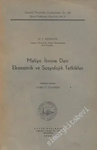 Maliye İlmine Dair Ekonomik ve Sosyolojik Tetkikler -