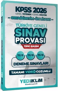 Yediiklim Yayınları 2026 KPSS Ortaöğretim Ön Lisans GY-GK Türkiye Geneli Sınav Provası Tıpkı Basım 11-12-13 Deneme Sınavları Tamamı Video