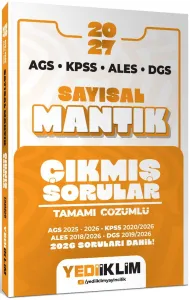 Yediiklim Yayınları 2027 AGS KPSS ALES DGS Sayısal Mantık Tamamı Çözümlü Çıkmış Sorular