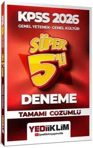 Yediiklim Yayınları 2026 KPSS Genel Yetenek Genel Kültür Tamamı Çözümlü Süper 5'li Deneme