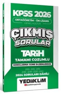 Yediiklim Yayınları 2026 KPSS Ortaöğretim Önlisans Tarih Konularına Göre Çıkmış Sorular