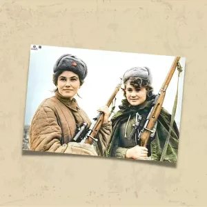 POSTER 0222 - SOVYET KADIN KESKİN NİŞANCILAR - KUŞE KAĞIT (33X48)