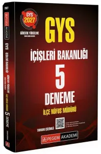 Pegem Yayınları 2027 GYS İçişleri Bakanlığı İlçe Nüfus Müdürü 5 Deneme