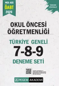 Pegem Yayınları 2026 MEB AGS ÖABT Okul Öncesi Öğretmenliği Tamamı Çözümlü Türkiye Geneli 7-8-9 (3'lü Deneme Seti)