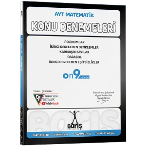 Barış Yayınları AYT Matematik Polinomlar İkinci Dereceden Denklemler - Eşitsizlikler Karmaşık Sayılar Parabol Konu Denemeleri