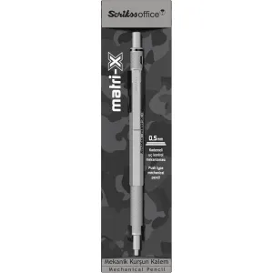 SCRIKSS OFFICE VERSATİL KALEM MATRI-X 0.5 ŞEFFAF AMBALAJ AÇIK GRİ