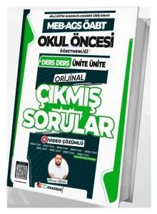 TKM Akademi 2025 ÖABT MEB-AGS Okul Öncesi Öğretmenliği Orijinal Çıkmış Sorular Çözümlü