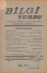 Bilgi Yurdu Aylık İlim, Felsefe ve San'at Mecmuası - Sayı: 33      Nisan