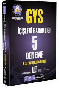 Pegem Yayınları 2027 GYS İçişleri Bakanlığı İlçe Yazı İşleri Müdürü 5 Deneme