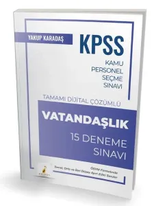 Pelikan Yayınları 2025 KPSS Vatandaşlık Tamamı Dijital Çözümlü 15 Deneme Sınavı