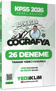 Yediiklim Yayınları 2026 KPSS Genel Kültür Adem Asra ile Coğrafya Tamamı Video Çözümlü 26 Deneme