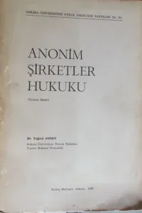 Anonim Şirketler Hukuku