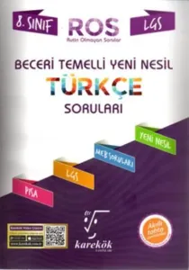 Karekök Yayınları 8. Sınıf LGS Türkçe ROS Beceri Temelli Yeni Nesil Soru Bankası Karekök
