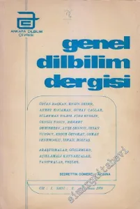 Genel Dilbilim Dergisi: Bedrettin Cömert'in Anısına - Sayı: 2  Cilt 1    Temmuz