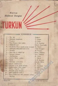 Bursa Halkevi Dergisi - Türkün  - Sayı: 6      Nisan
