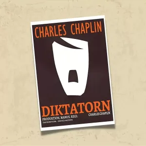 POSTER 0208 - CHARLIE CHAPLIN - THE GREAT DICTATOR - İSVEÇÇE FİLM AFİŞİ - KUŞE KAĞIT (33X48)