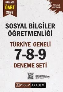 Pegem Yayınları 2026 MEB AGS ÖABT Sosyal Bilgiler Öğretmenliği Tamamı Çözümlü Türkiye Geneli 7-8-9 (3'lü Deneme Seti