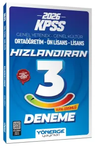Yönerge Yayınları 2026 KPSS Genel Yetenek Genel Kültür Hızlandıran 3 Deneme Çözümlü