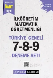 Pegem Yayınları 2026 MEB AGS ÖABT İlköğretim Matematik Öğretmenliği Tamamı Çözümlü Türkiye Geneli 7-8-9 (3'lü Deneme Seti)