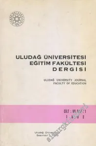 Uludağ Üniversitesi Eğitim Fakültesi Dergisi - Uludağ University Journal Faculty Of Education - 1  VII