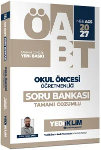 Yediiklim Yayınları 2027 MEB AGS ÖABT Okul Öncesi Öğretmenliği Tamamı Çözümlü Soru Bankası