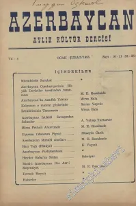 Azerbaycan - Aylık Kültür Dergisi - Sayı: 10-11 (34-35), Ocak - Şubat 1955