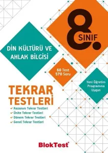 Bloktest Yayınları 8. Sınıf Din Kültürü ve Ahlak Bilgisi Tekrar Testleri