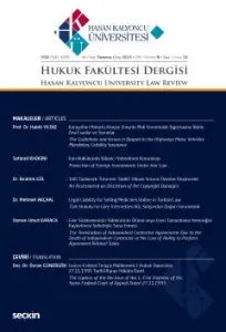 Hasan Kalyoncu Üniversitesi Hukuk Fakültesi Dergisi Sayı:16 Temmuz 2018